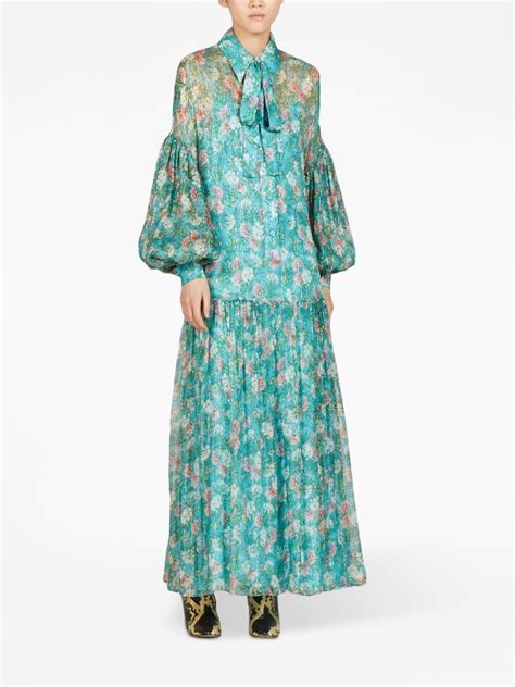 gucci flora daisy print dress|Gucci maxi dress floral.